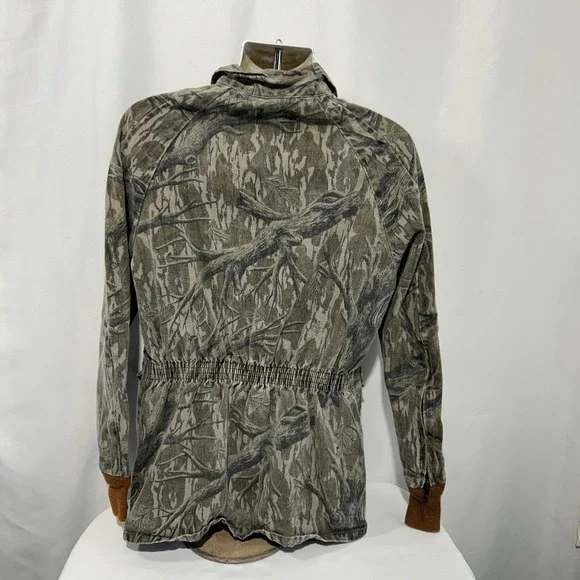 Vintage Mossy Oak Treestand Pocket Jacket Camo Small USA Made Waistband Rare**